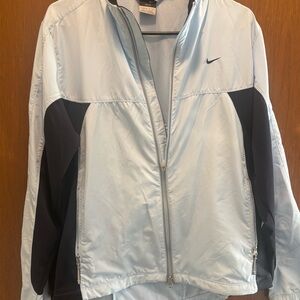 Nike Light Blue and Navy Women's Dri-Fit Jacket